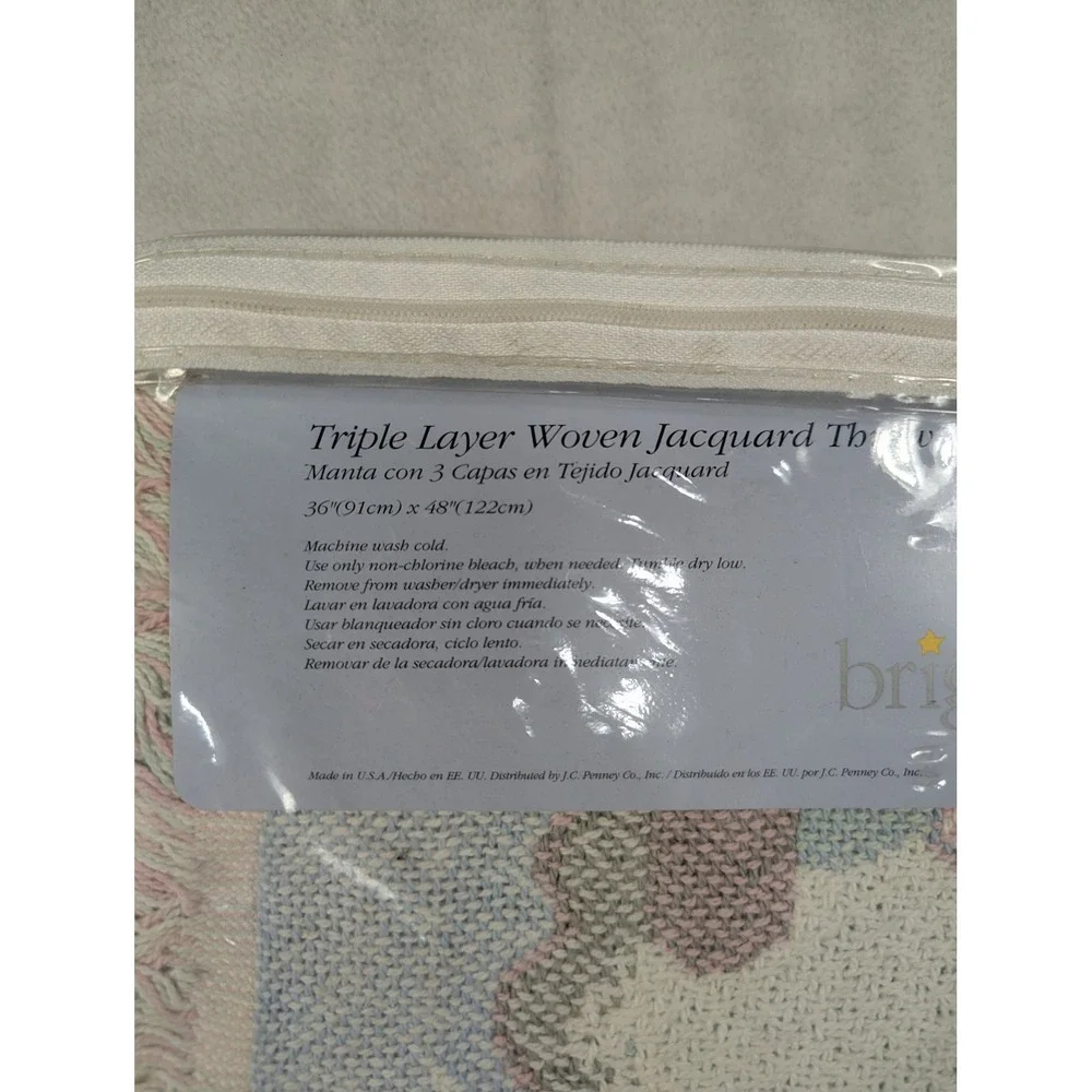 Vintage Bright Future Baby Woven Jacquard Throw Now I Lay Me Down To Sleep 36x48